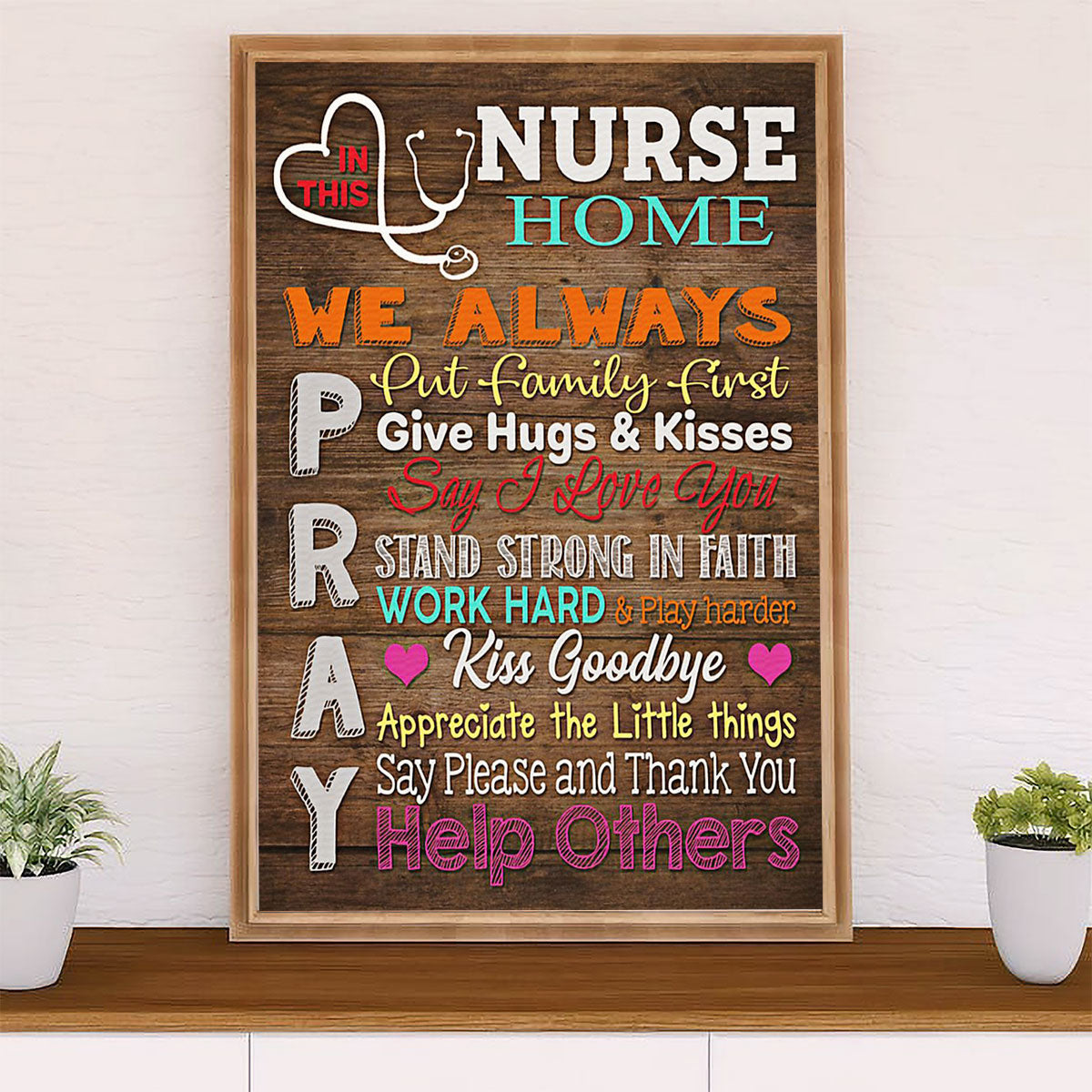 Nurse Canvas Wall Art Prints | In This Nurse Home | Gift for Woman Nurse, Female Nursing