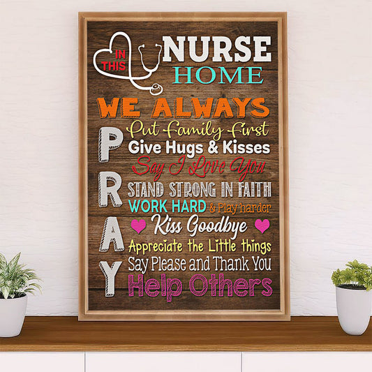 Nurse Canvas Wall Art Prints | In This Nurse Home | Gift for Woman Nurse, Female Nursing