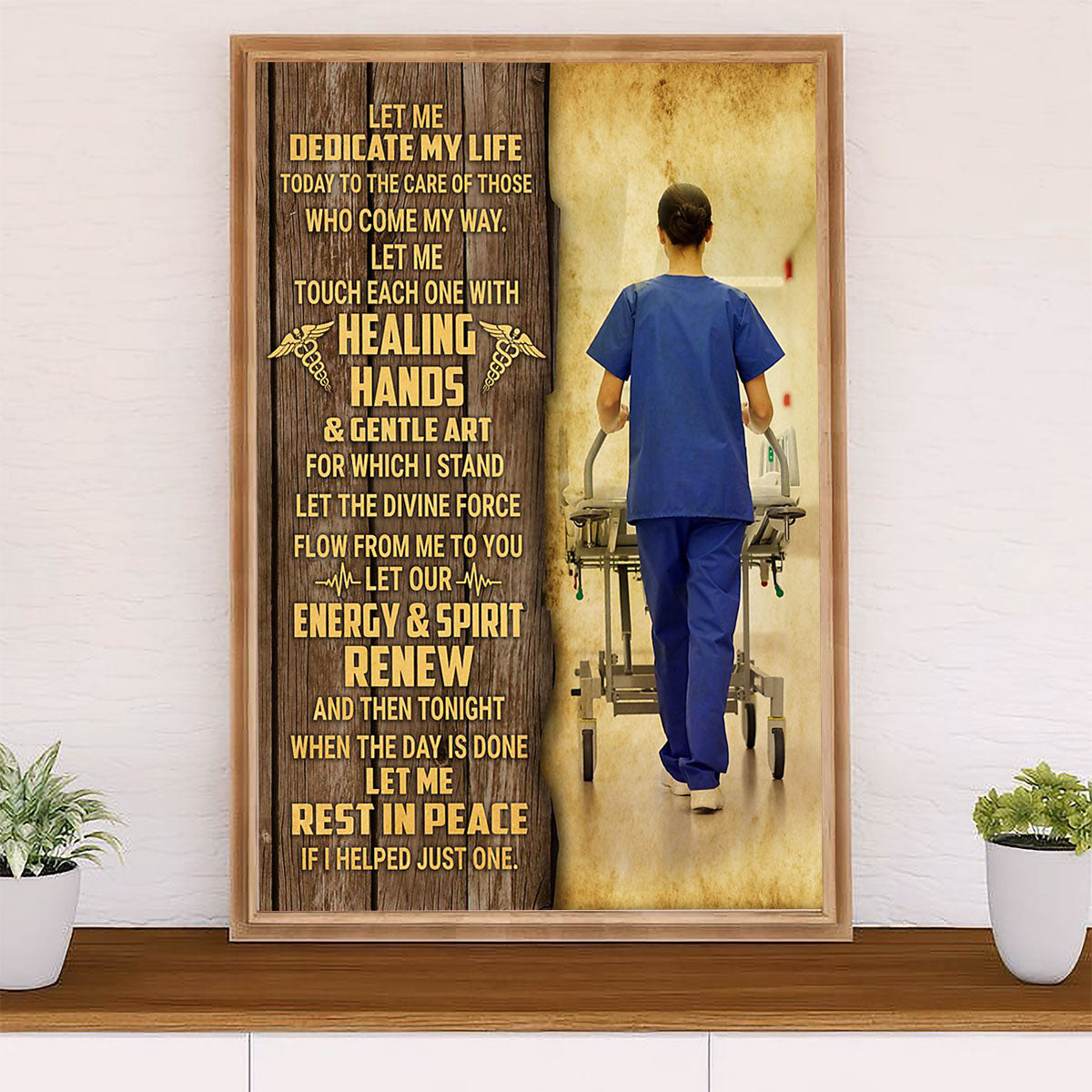 Nurse Canvas Wall Art Prints | Let Me Dedicated My Life | Gift for Woman Nurse, Female Nursing