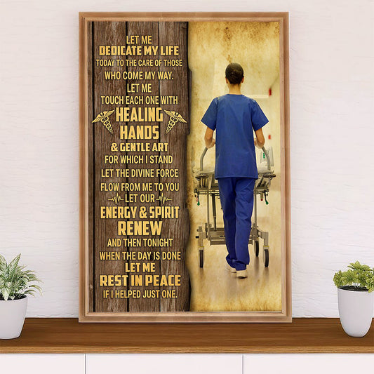 Nurse Canvas Wall Art Prints | Let Me Dedicated My Life | Gift for Woman Nurse, Female Nursing