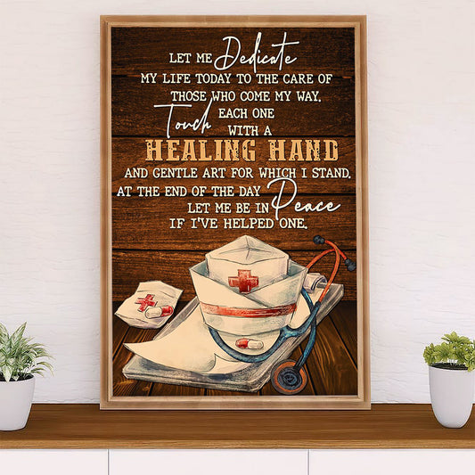 Nurse Canvas Wall Art Prints | Let Me Dedicated My Life | Gift for Woman Nurse, Female Nursing