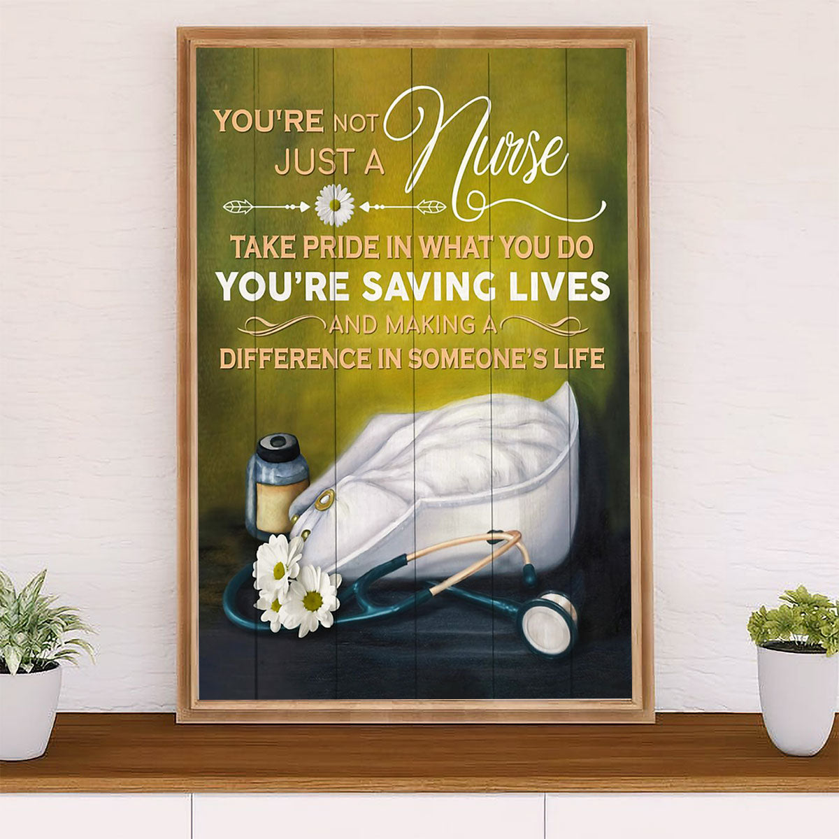 Nurse Poster | Saving Lives | Wall Art Gift for Woman Nurse, Female Nursing