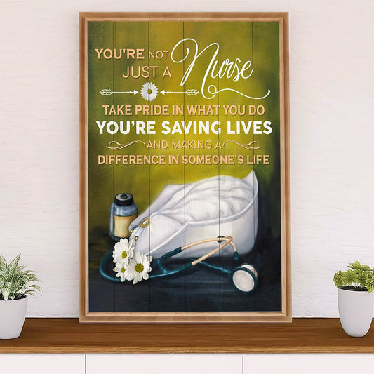 Nurse Canvas Wall Art Prints | Saving Lives | Gift for Woman Nurse, Female Nursing