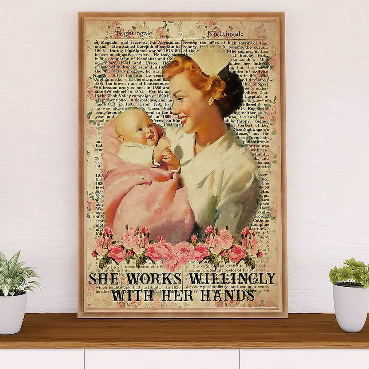 Nurse Canvas Wall Art Prints | Pediatric Nurse | Gift for Woman Nurse, Female Nursing