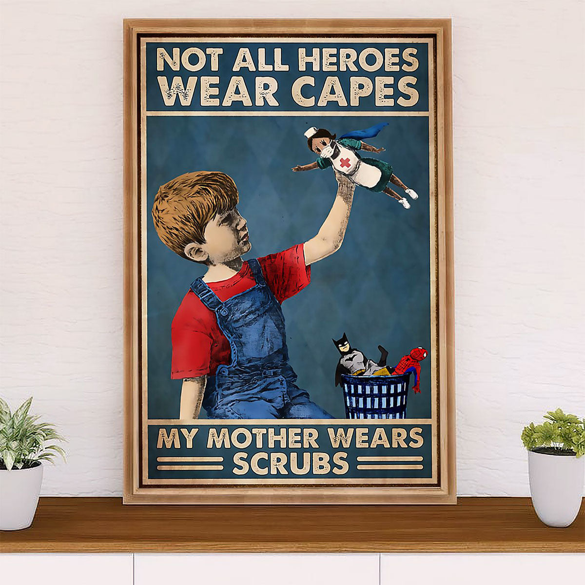 Nurse Canvas Wall Art Prints | From Son To Mother | Gift for Woman Nurse, Female Nursing