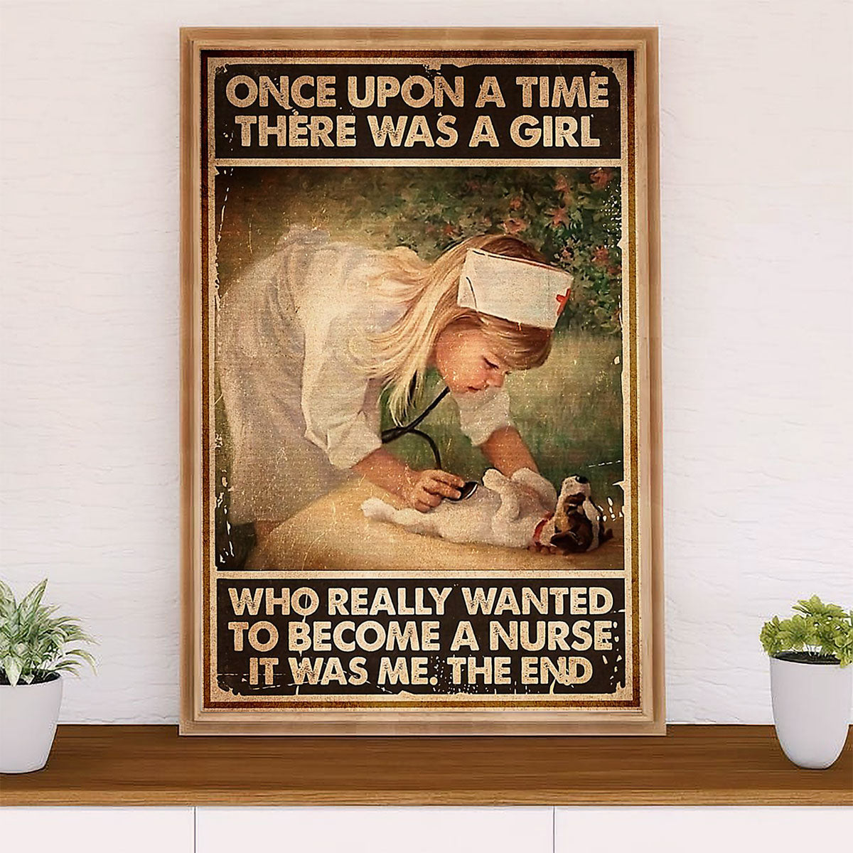 Nurse Poster | Girl Becomes A Nurse | Wall Art Gift for Woman Nurse, Female Nursing