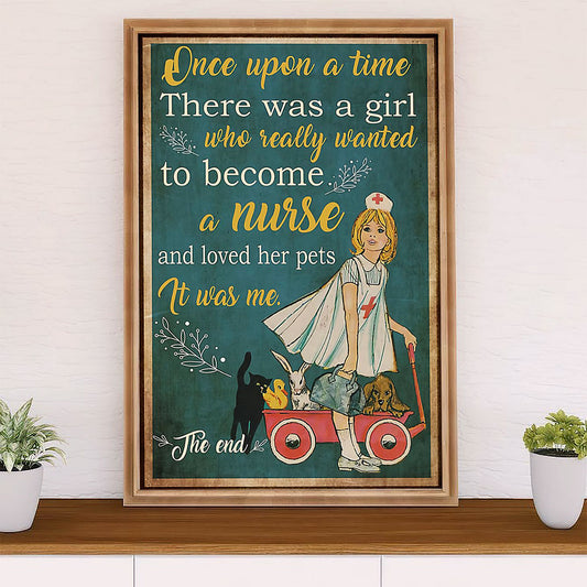 Nurse Poster | Girl Becomes A Nurse | Wall Art Gift for Woman Nurse, Female Nursing