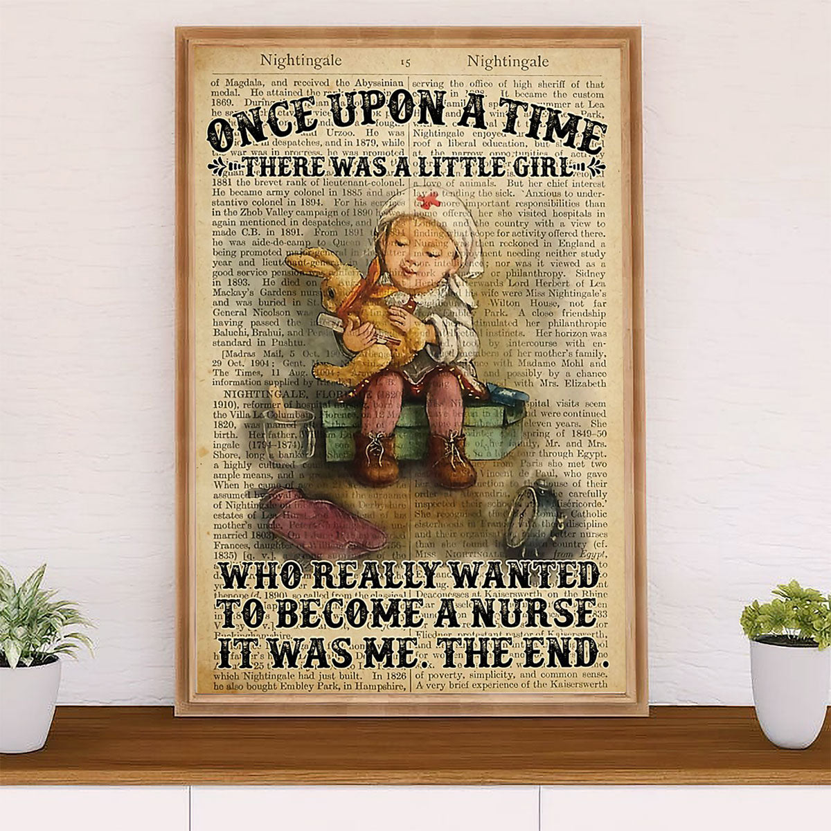 Nurse Poster | Little Girl Becomes A Nurse | Wall Art Gift for Woman Nurse, Female Nursing