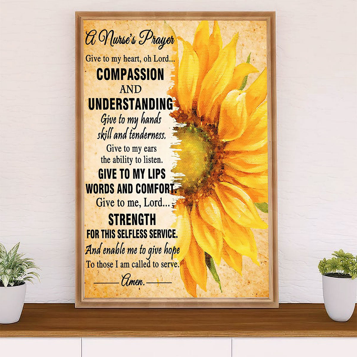 Nurse Canvas Wall Art Prints | Nurse's Prayer | Gift for Woman Nurse, Female Nursing