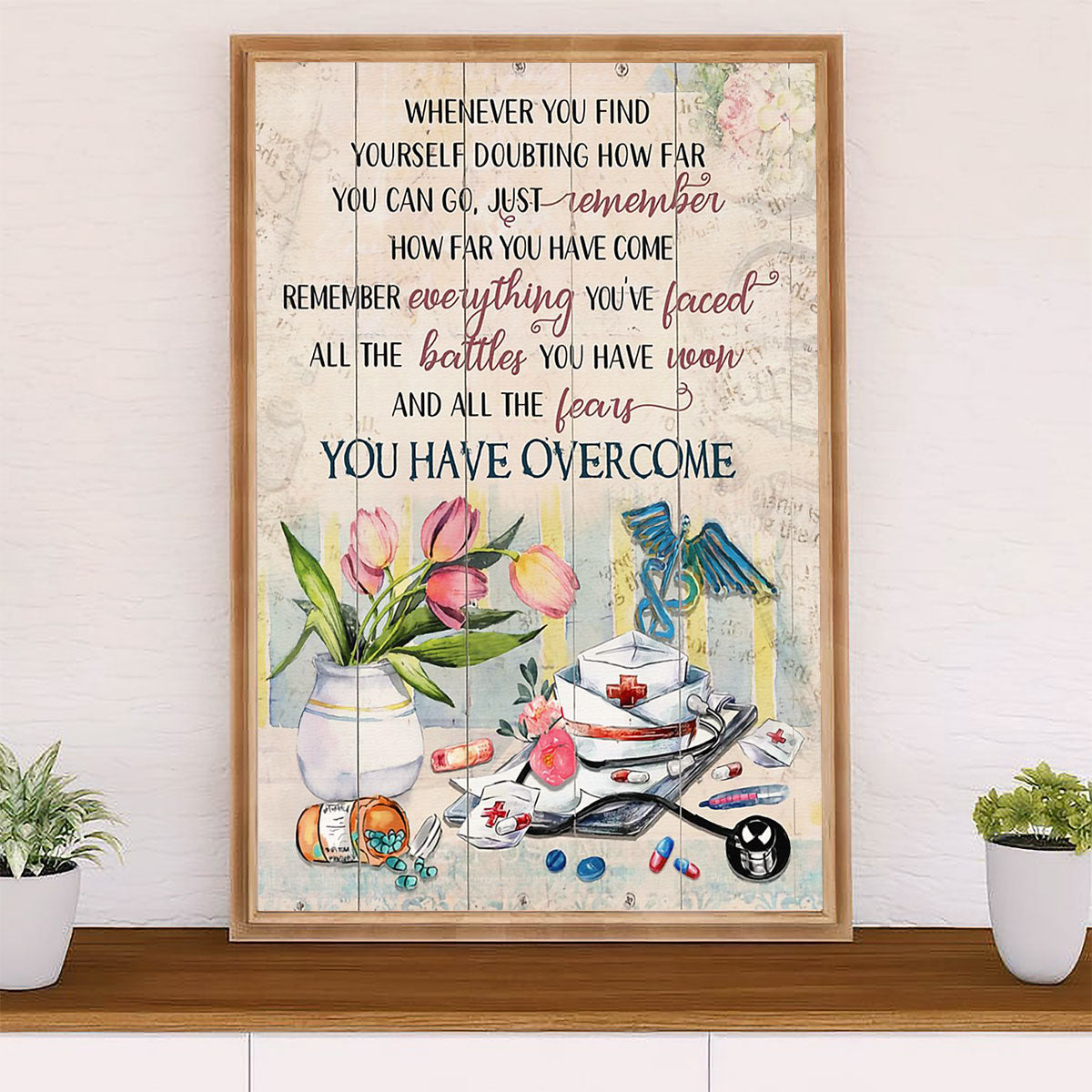 Nurse Canvas Wall Art Prints | Motivational Quotes | Gift for Woman Nurse, Female Nursing
