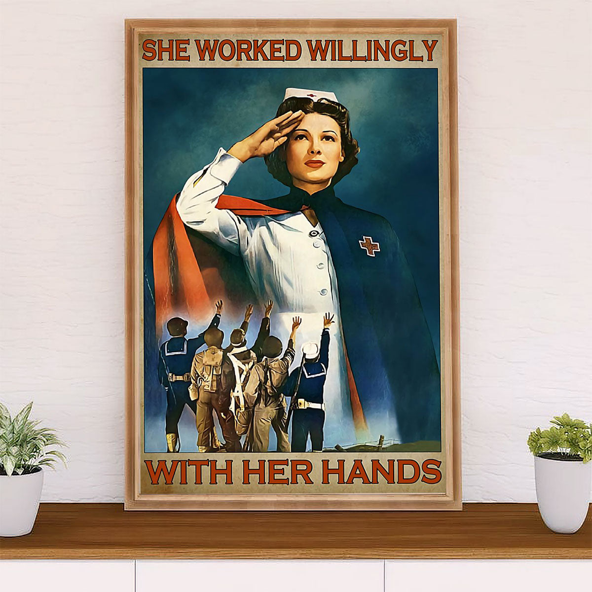 Nurse Poster | With Her Hands | Wall Art Gift for Woman Nurse, Female Nursing