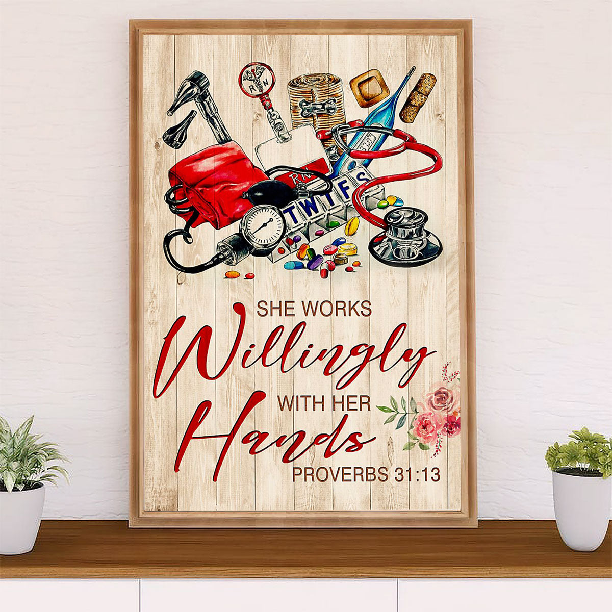 Nurse Canvas Wall Art Prints | With Her Hands | Gift for Woman Nurse, Female Nursing