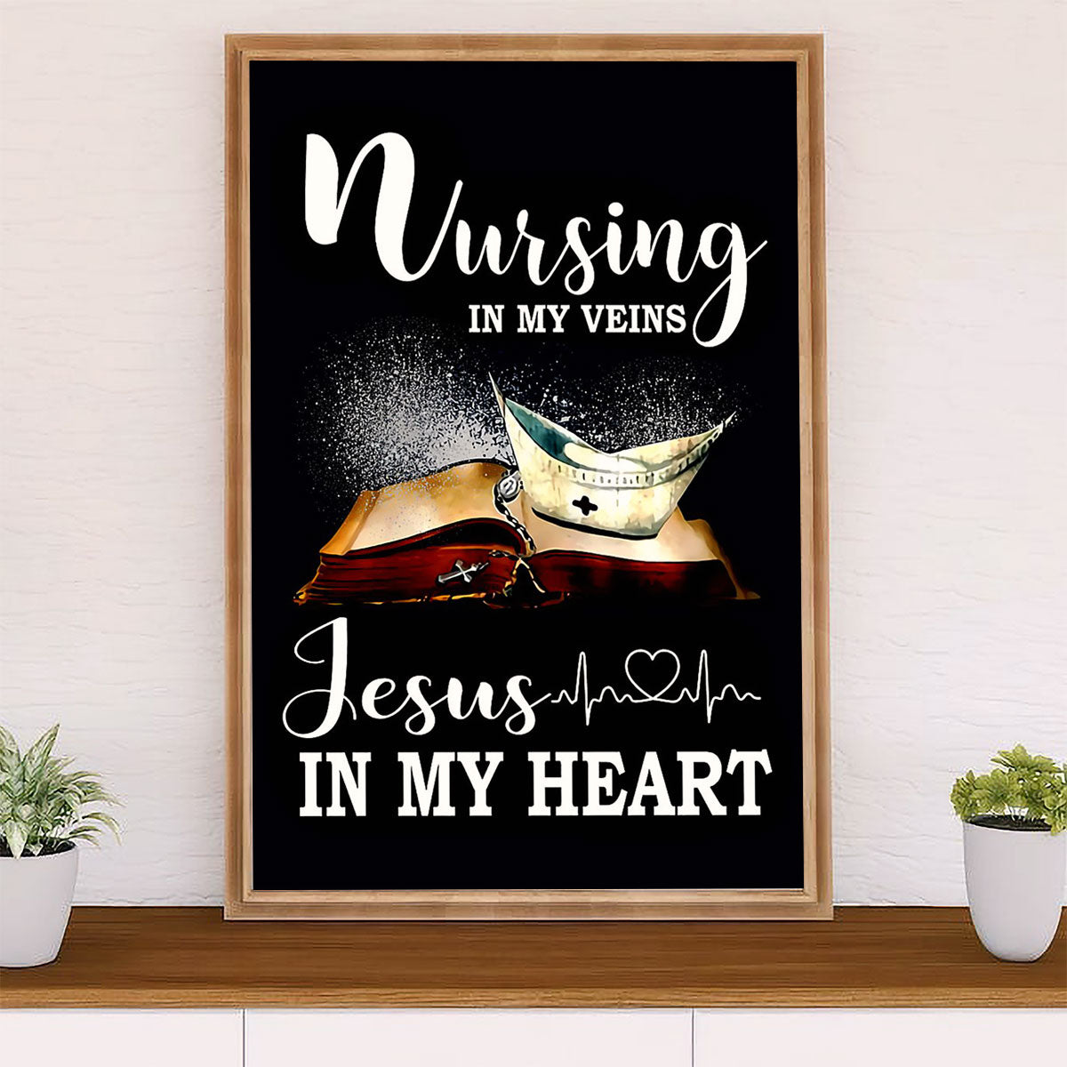 Nurse Poster | Nursing In My Veins | Wall Art Gift for Woman Nurse, Female Nursing