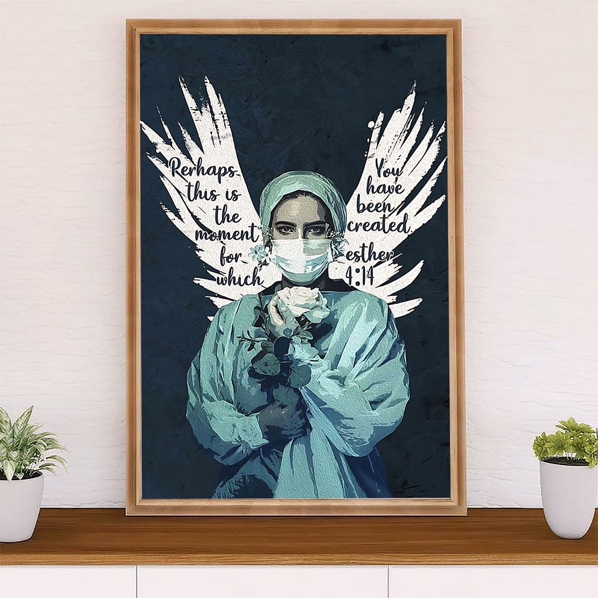 Nurse Poster | Angel Wings | Wall Art Gift for Woman Nurse, Female Nursing