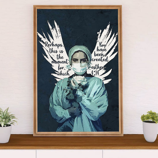 Nurse Poster | Angel Wings | Wall Art Gift for Woman Nurse, Female Nursing