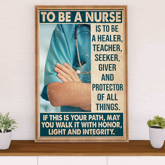 Nurse Poster | To Be A Nurse | Wall Art Gift for Woman Nurse, Female Nursing