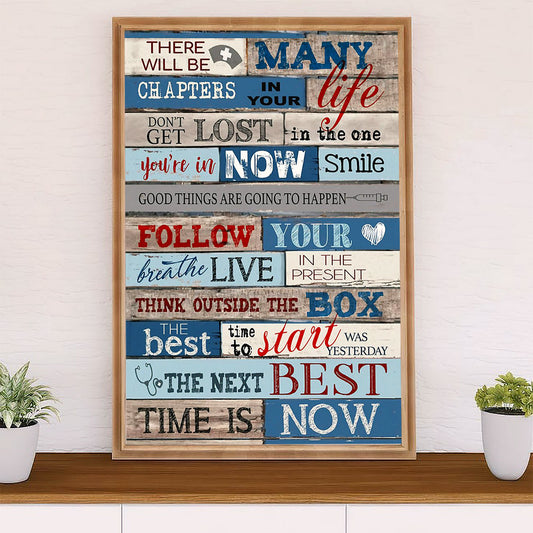 Nurse Poster | Follow Your Breathe | Wall Art Gift for Woman Nurse, Female Nursing