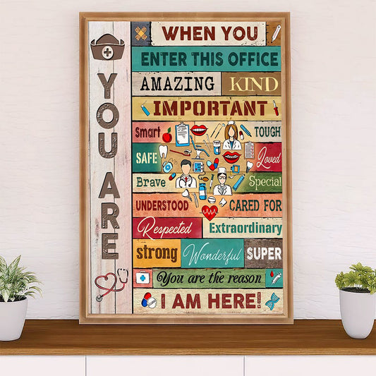 Nurse Poster | I Am Here | Wall Art Gift for Woman Nurse, Female Nursing