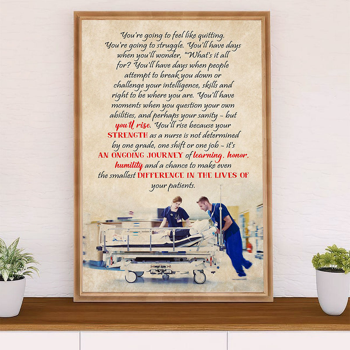 Nurse Canvas Wall Art Prints | Inspirational Quotes | Gift for Woman Nurse, Female Nursing