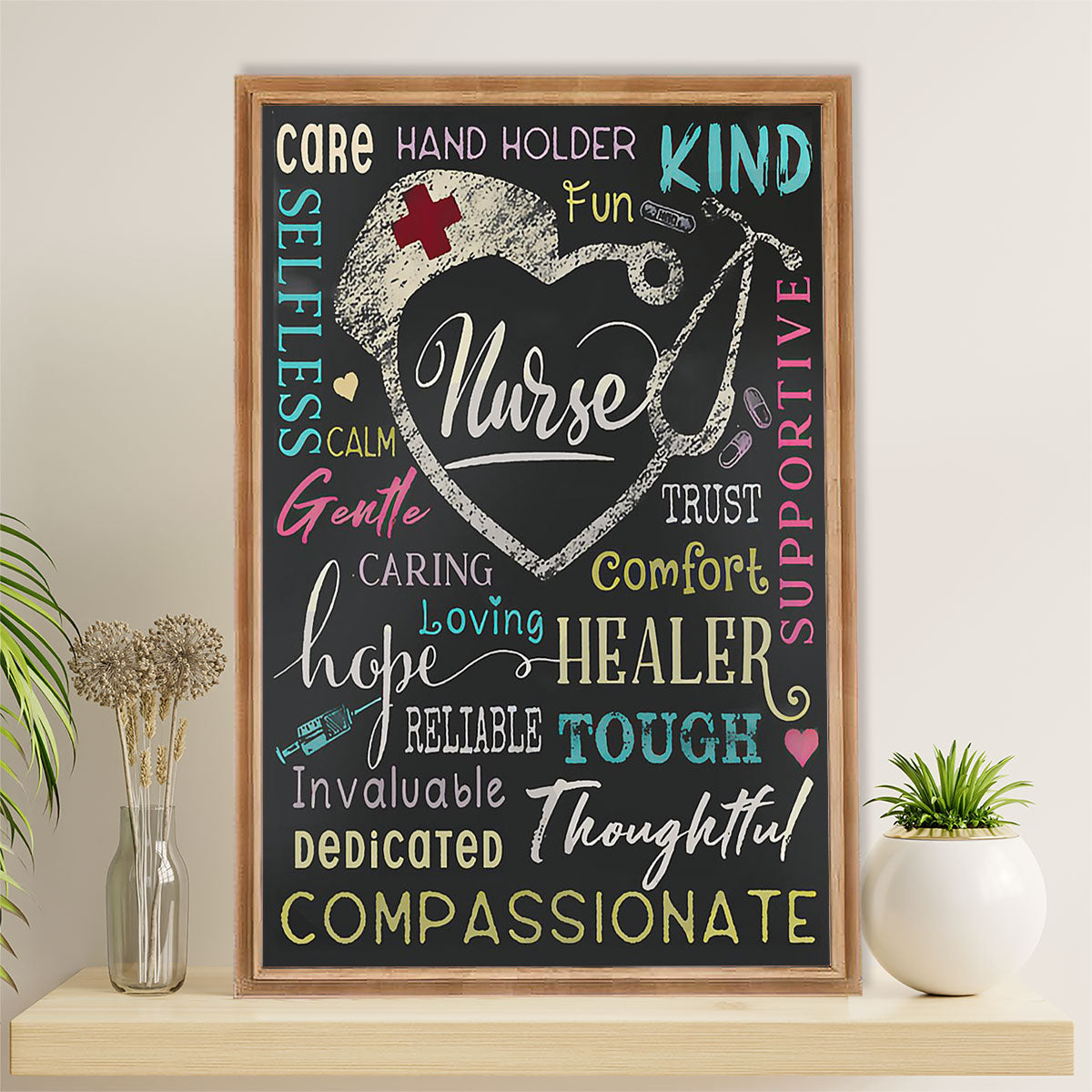 Nurse Canvas Wall Art Prints | Hand Holder | Gift for Woman Nurse, Female Nursing