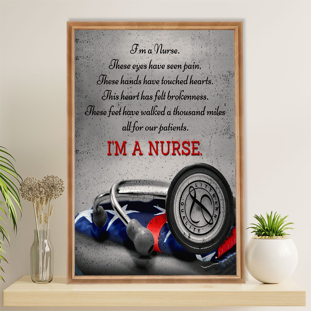Nurse Canvas Wall Art Prints | I Am A Nurse | Gift for Woman Nurse, Female Nursing