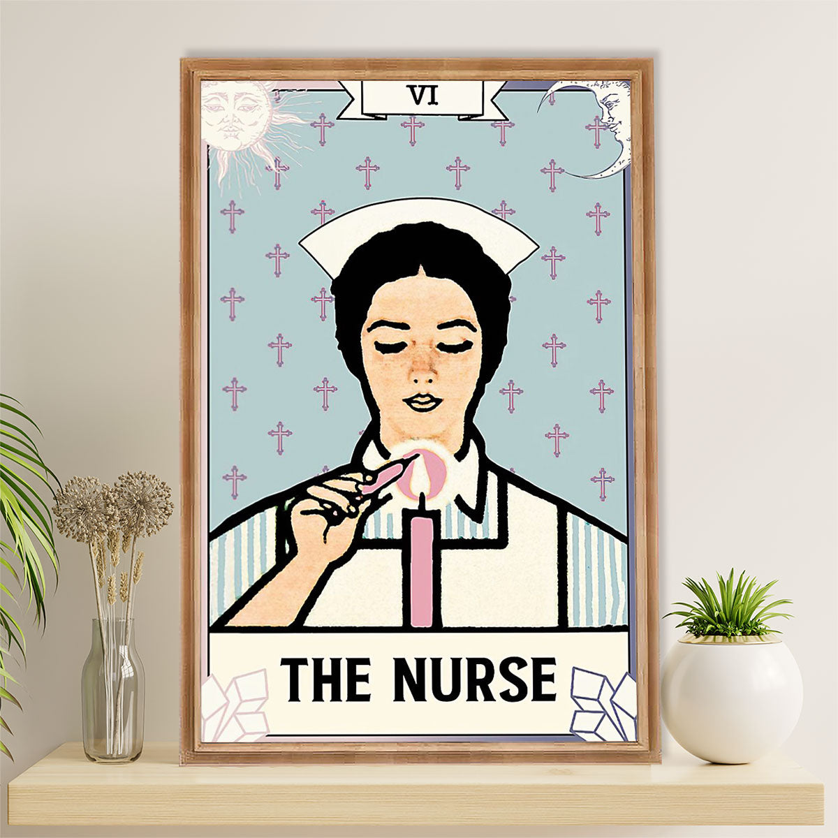 Nurse Poster | Tarot Card: The Nurse | Wall Art Gift for Woman Nurse, Female Nursing