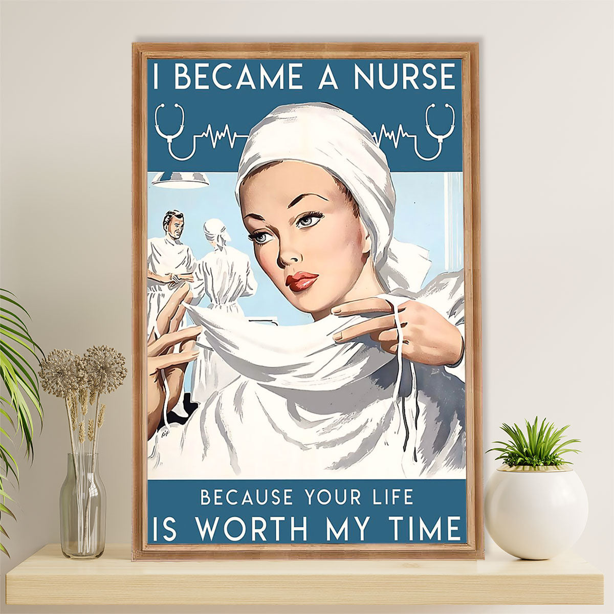 Nurse Canvas Wall Art Prints | I Became A Nurse | Gift for Woman Nurse, Female Nursing