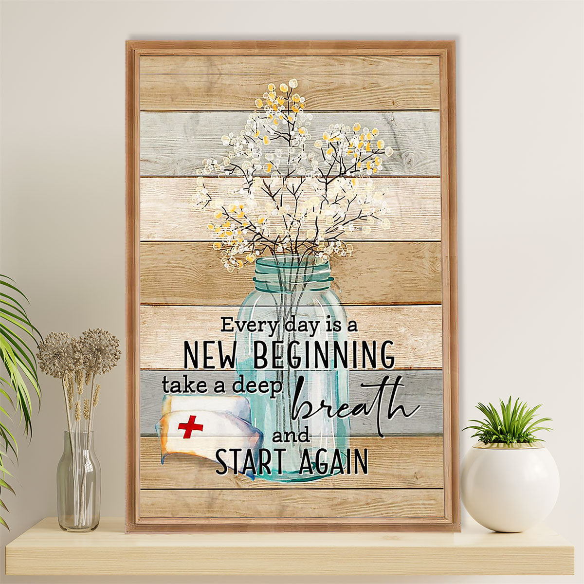 Nurse Poster | Take A Deep Breath | Wall Art Gift for Woman Nurse, Female Nursing