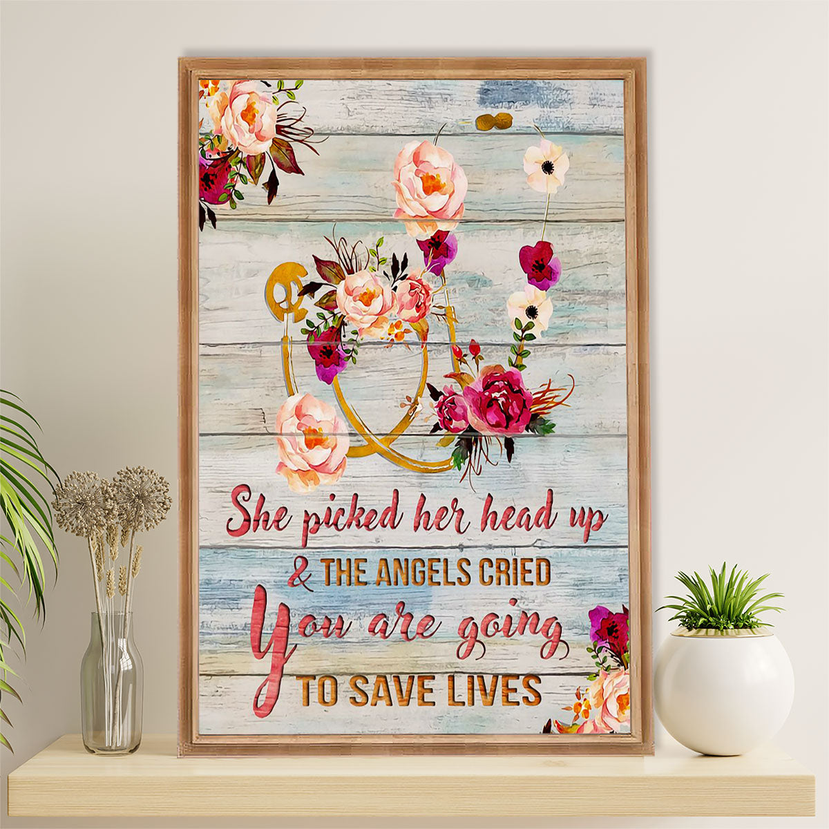 Nurse Canvas Wall Art Prints | Save Lives | Gift for Woman Nurse, Female Nursing