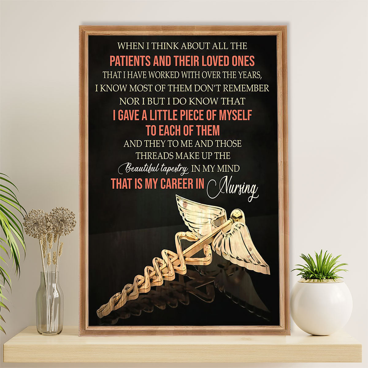 Nurse Canvas Wall Art Prints | My Career In Nursing | Gift for Woman Nurse, Female Nursing