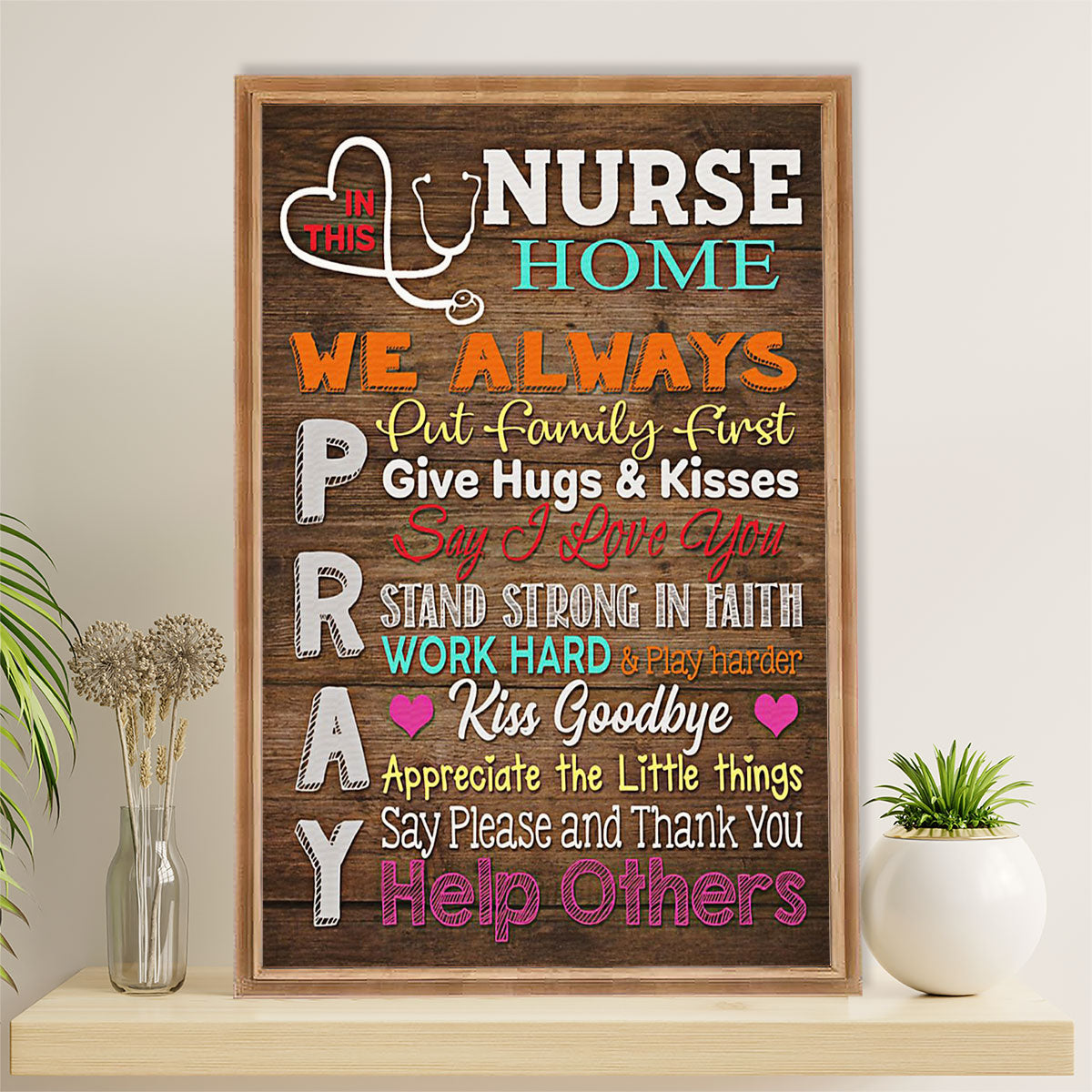 Nurse Canvas Wall Art Prints | In This Nurse Home | Gift for Woman Nurse, Female Nursing