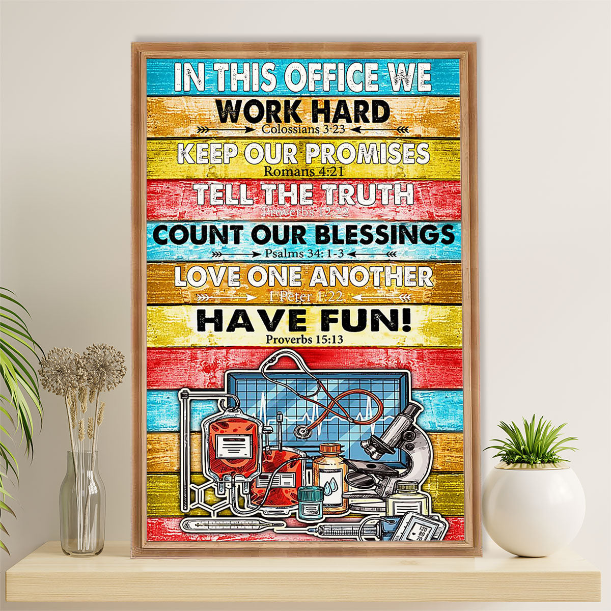 Nurse Canvas Wall Art Prints | In This Office | Gift for Woman Nurse, Female Nursing