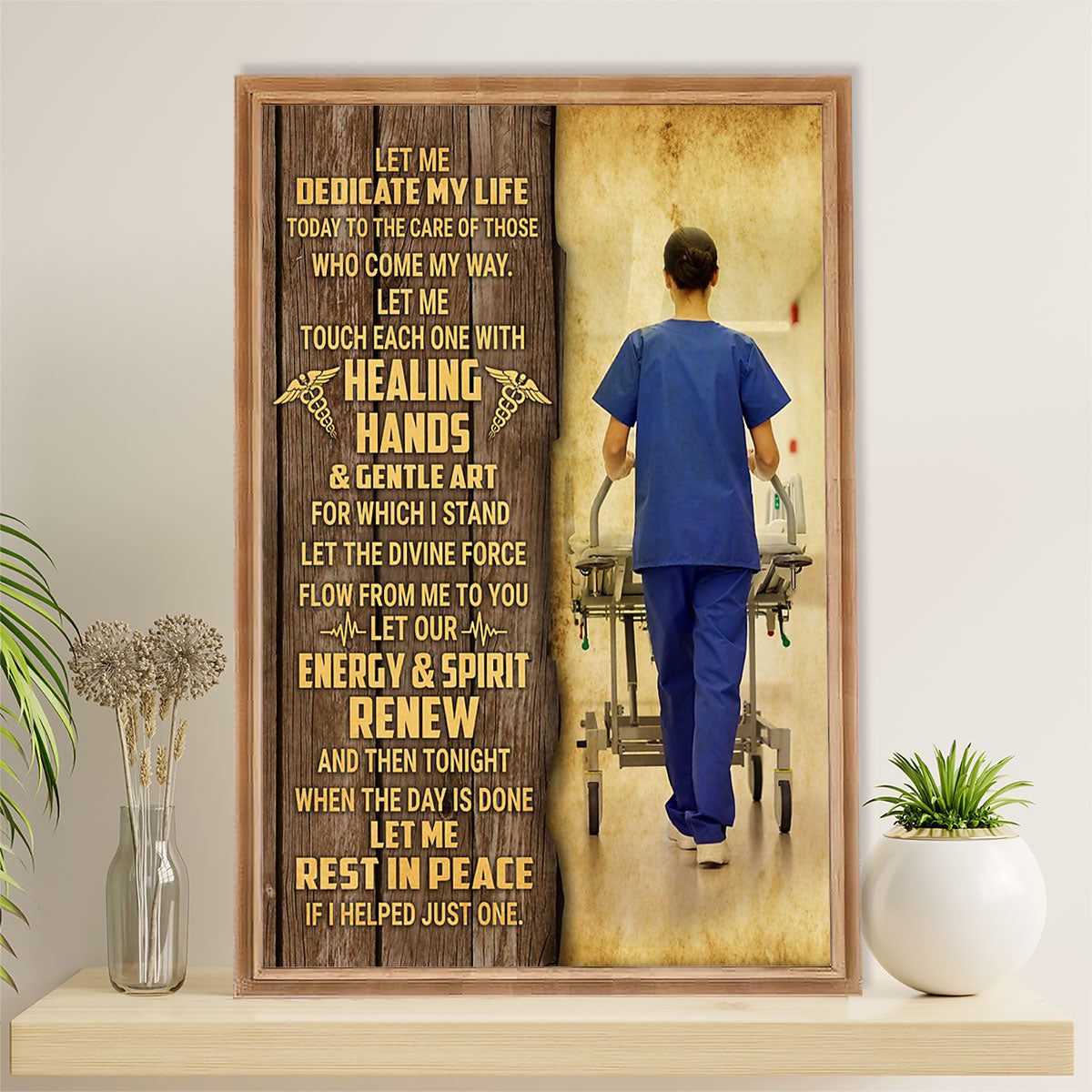 Nurse Poster | Let Me Dedicated My Life | Wall Art Gift for Woman Nurse, Female Nursing