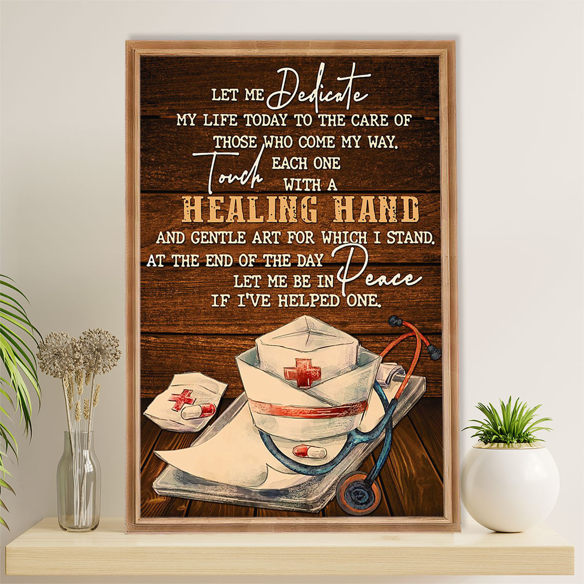 Nurse Canvas Wall Art Prints | Let Me Dedicated My Life | Gift for Woman Nurse, Female Nursing