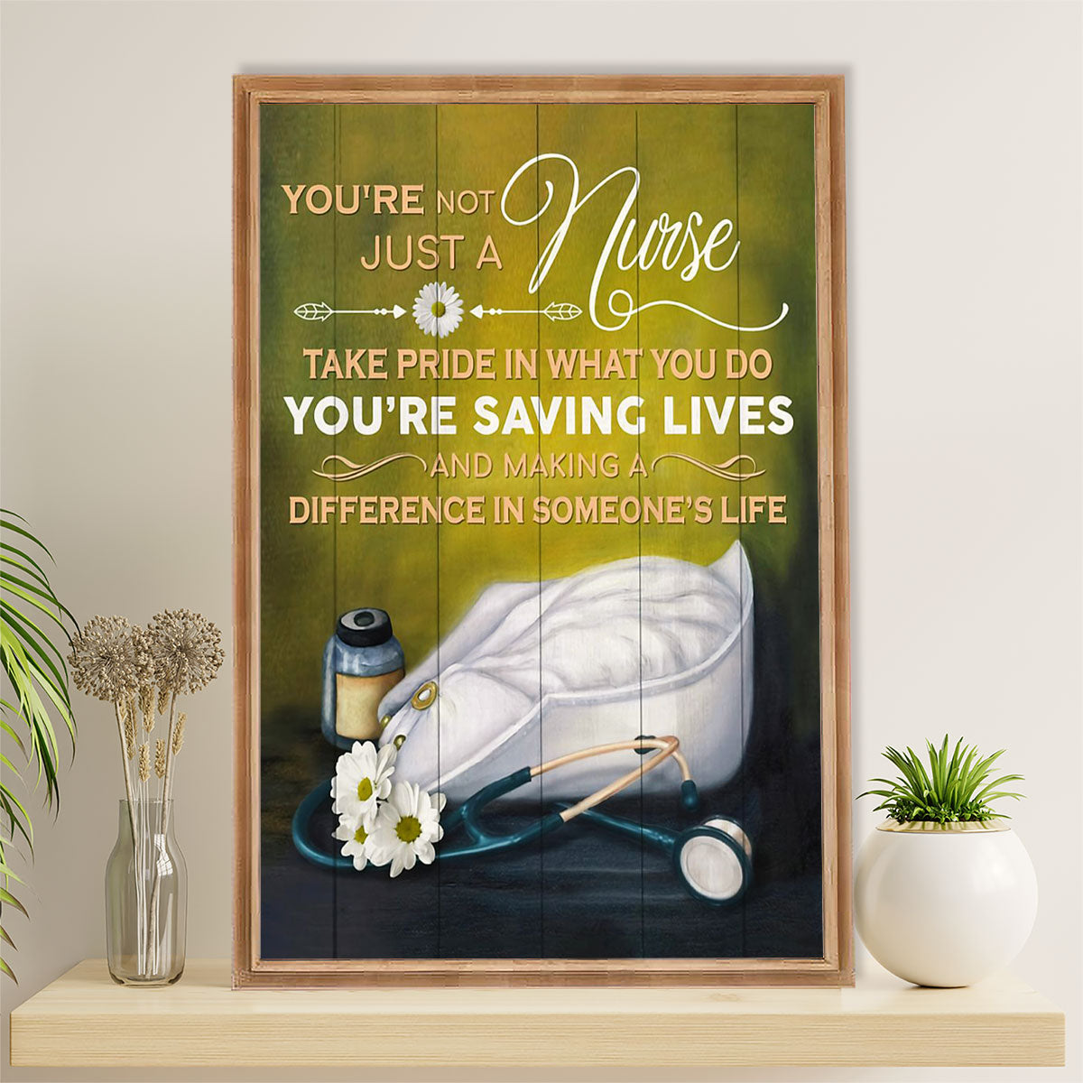 Nurse Poster | Saving Lives | Wall Art Gift for Woman Nurse, Female Nursing
