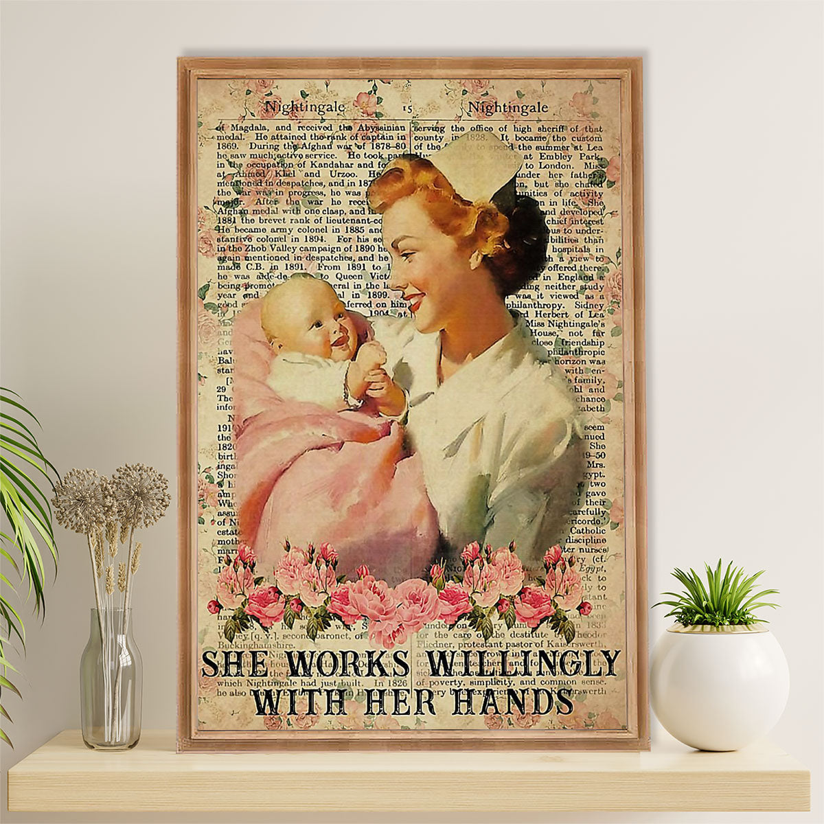 Nurse Poster | Pediatric Nurse | Wall Art Gift for Woman Nurse, Female Nursing