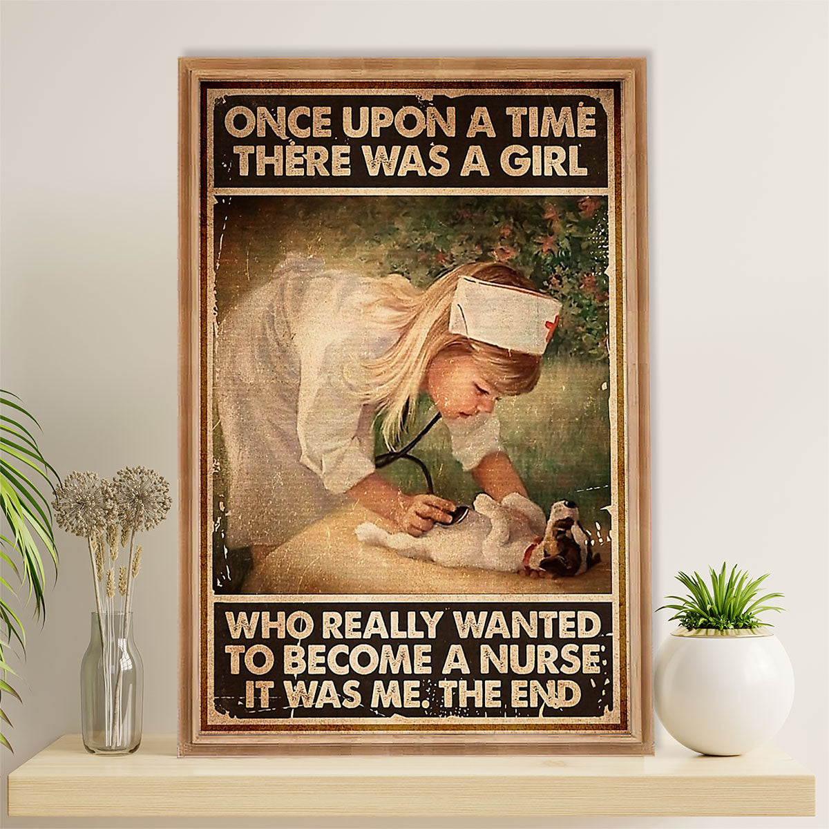 Nurse Canvas Wall Art Prints | Girl Becomes A Nurse | Gift for Woman Nurse, Female Nursing