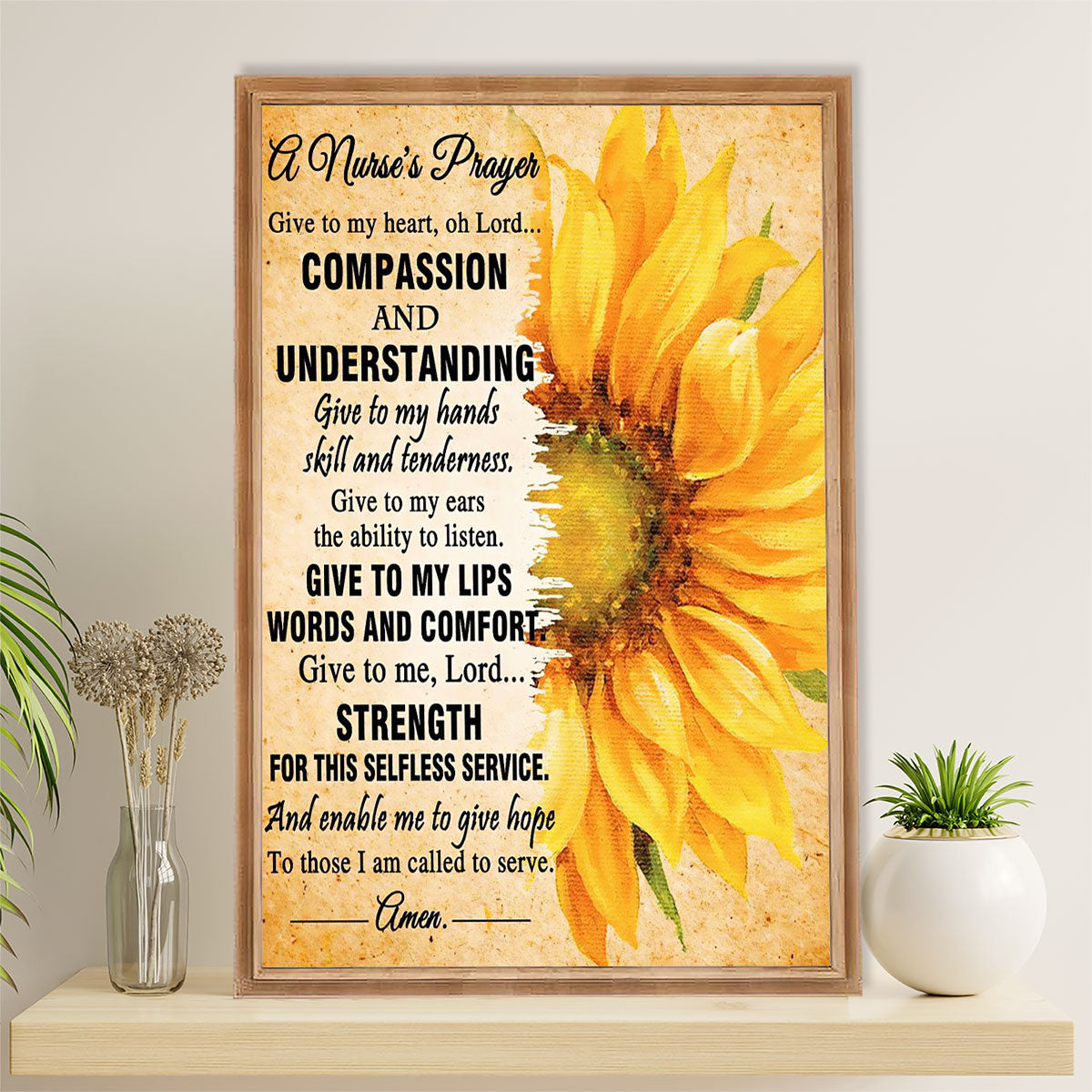 Nurse Canvas Wall Art Prints | Nurse's Prayer | Gift for Woman Nurse, Female Nursing