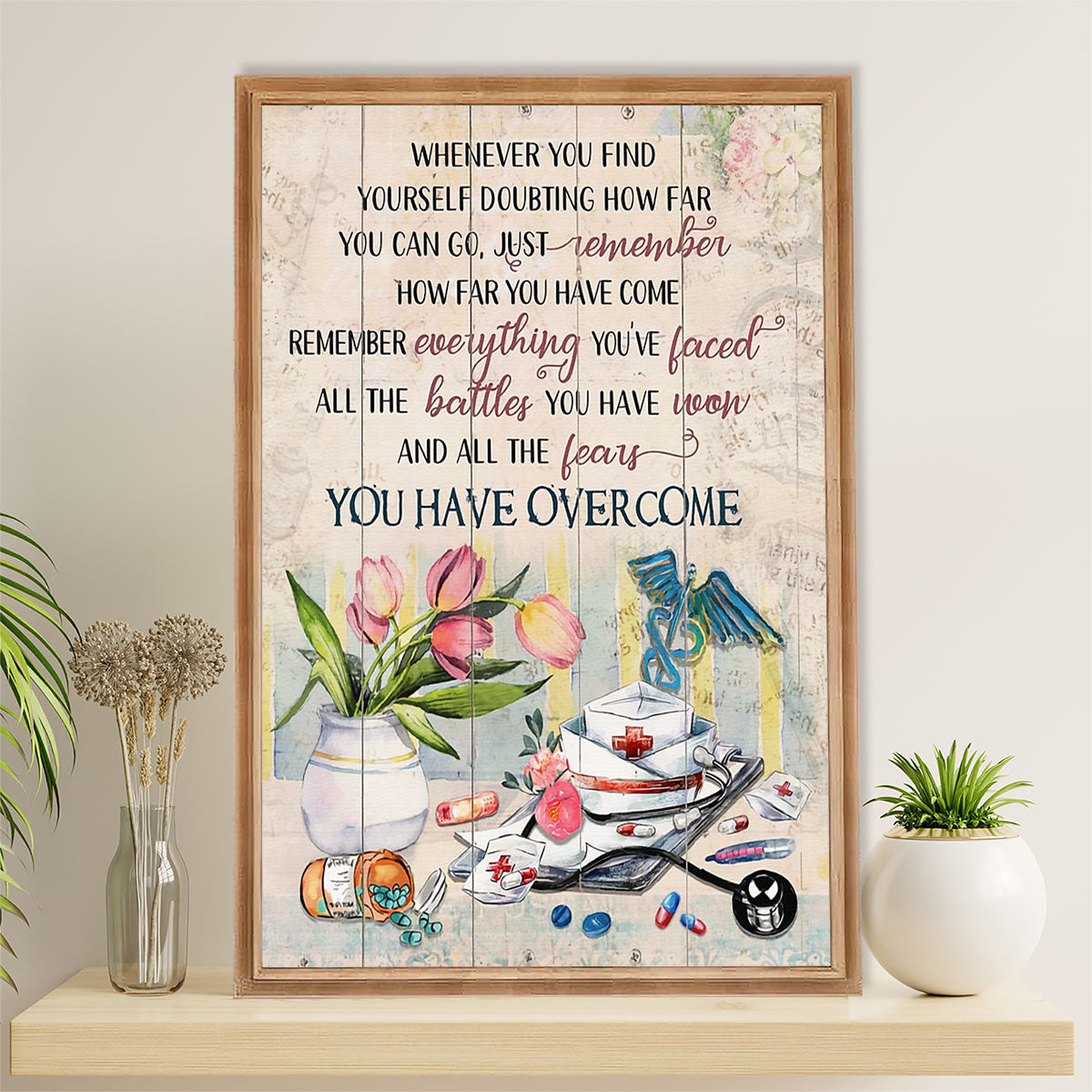 Nurse Canvas Wall Art Prints | Motivational Quotes | Gift for Woman Nurse, Female Nursing