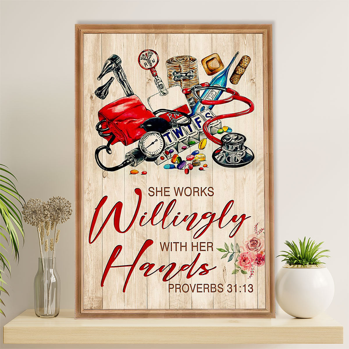 Nurse Canvas Wall Art Prints | With Her Hands | Gift for Woman Nurse, Female Nursing