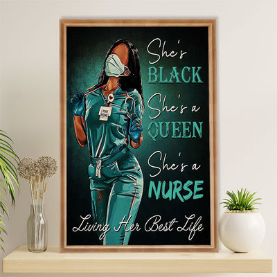Nurse Canvas Wall Art Prints | Black Queen Nurse | Gift for Woman Nurse, Female Nursing