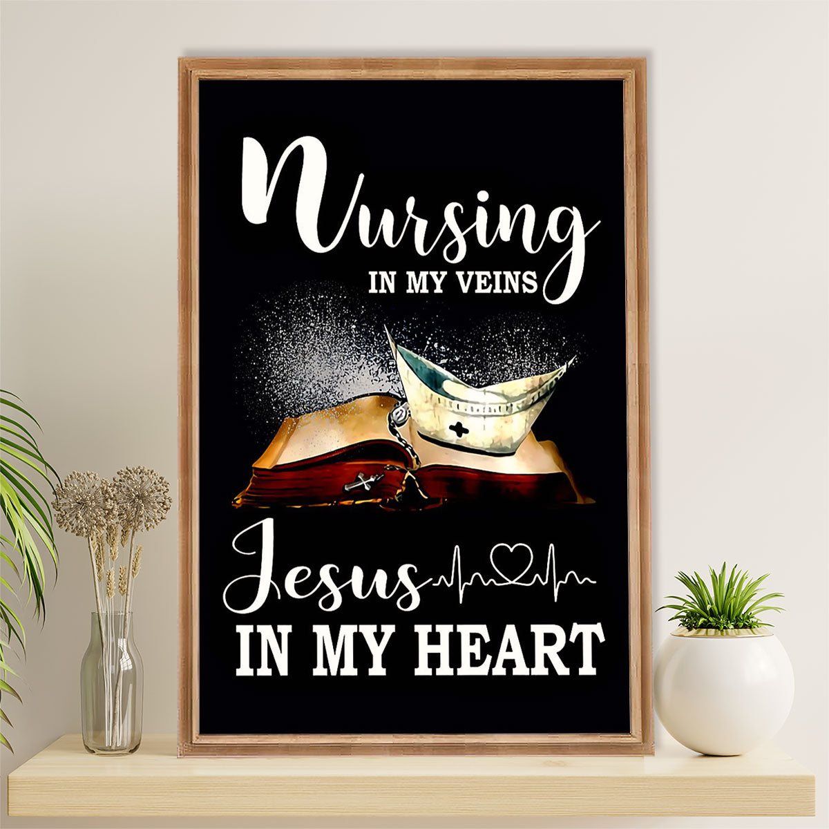 Nurse Canvas Wall Art Prints | Nursing In My Veins | Gift for Woman Nurse, Female Nursing