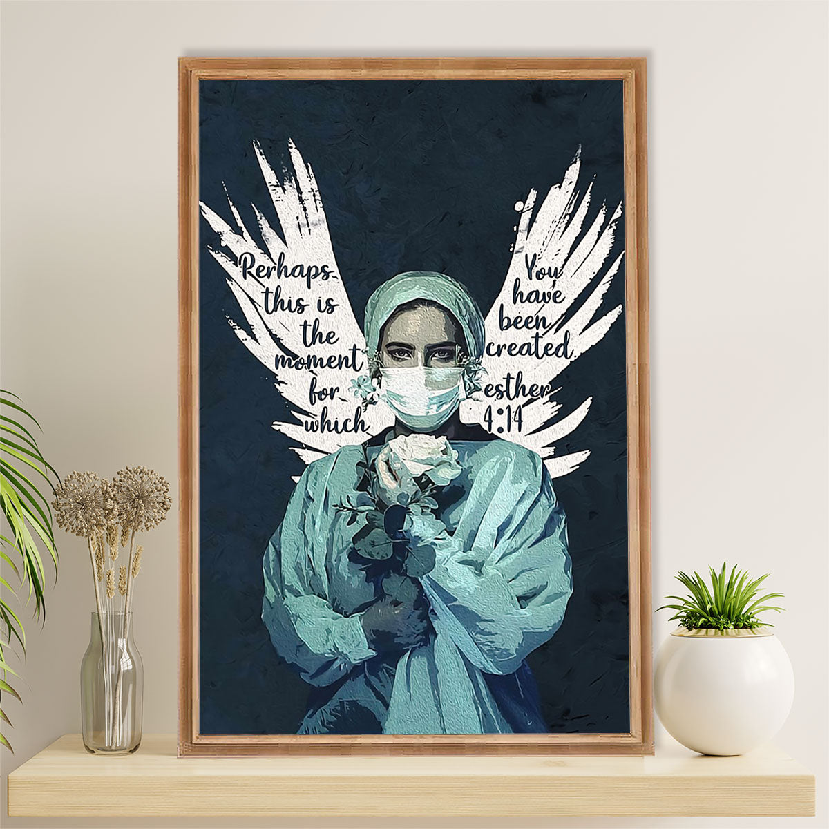 Nurse Poster | Angel Wings | Wall Art Gift for Woman Nurse, Female Nursing