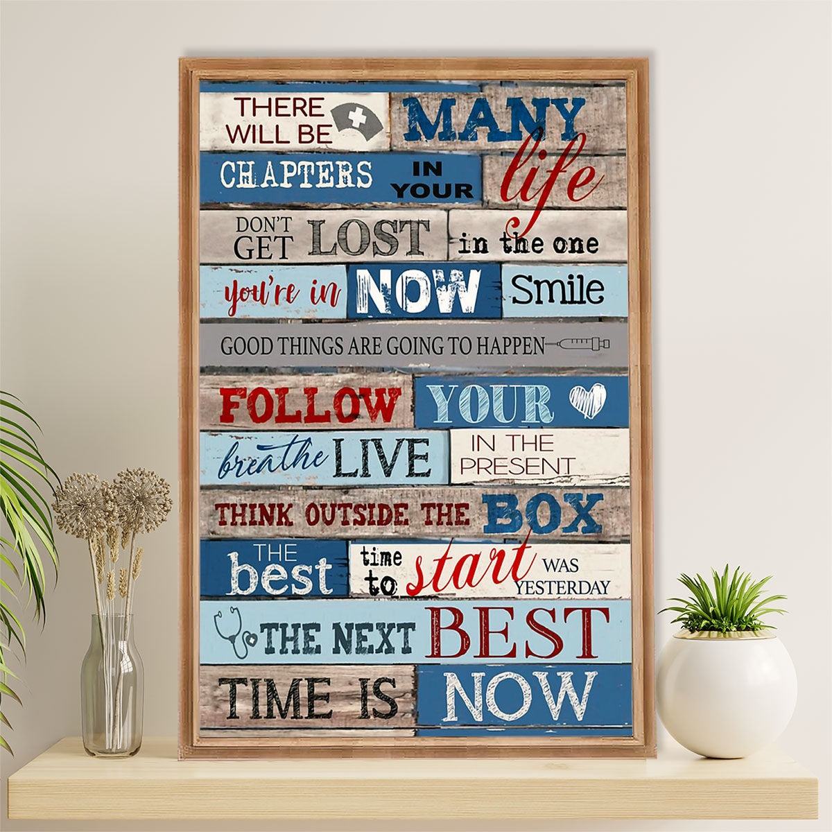 Nurse Poster | Follow Your Breathe | Wall Art Gift for Woman Nurse, Female Nursing