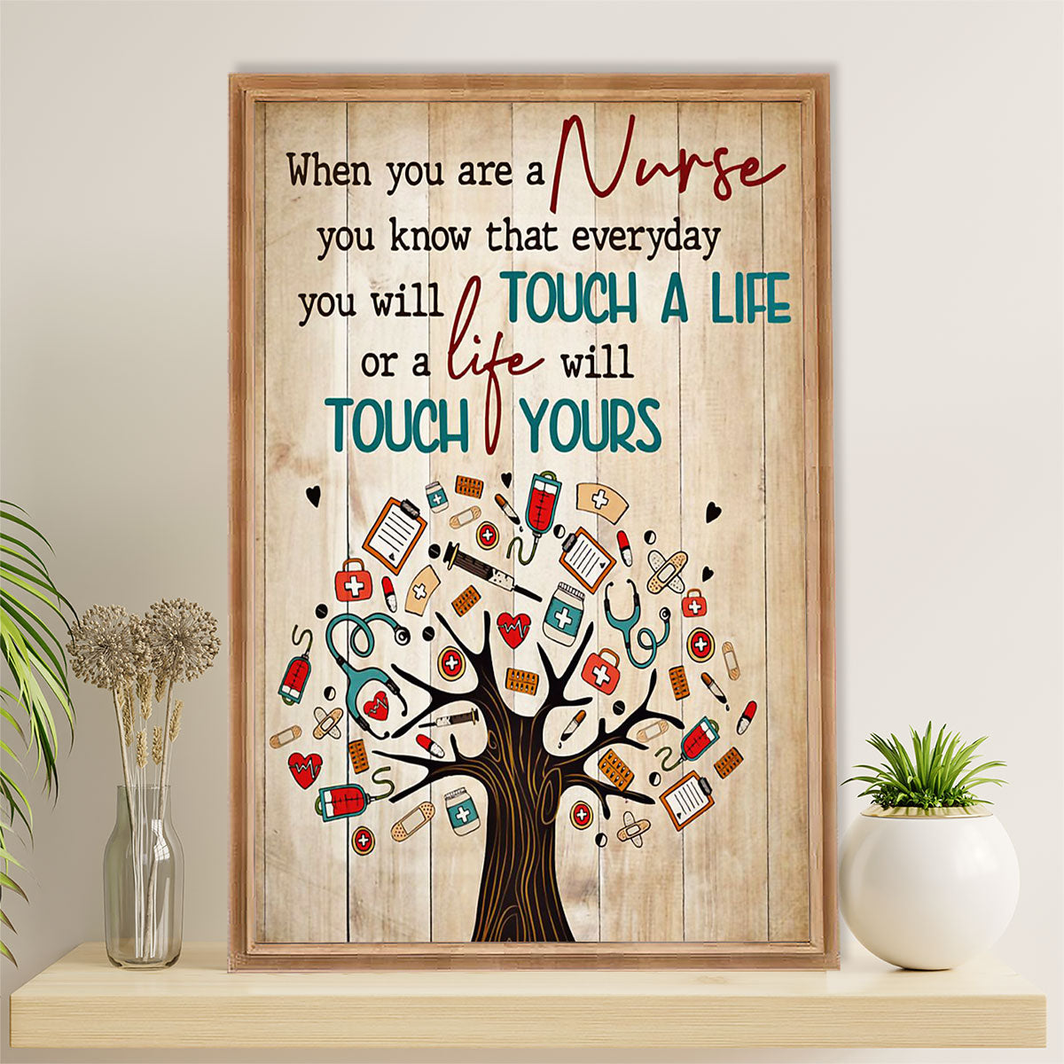 Nurse Canvas Wall Art Prints | Inspirational Quotes | Gift for Woman Nurse, Female Nursing