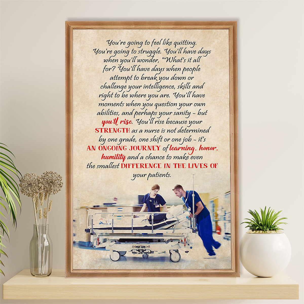Nurse Canvas Wall Art Prints | Inspirational Quotes | Gift for Woman Nurse, Female Nursing