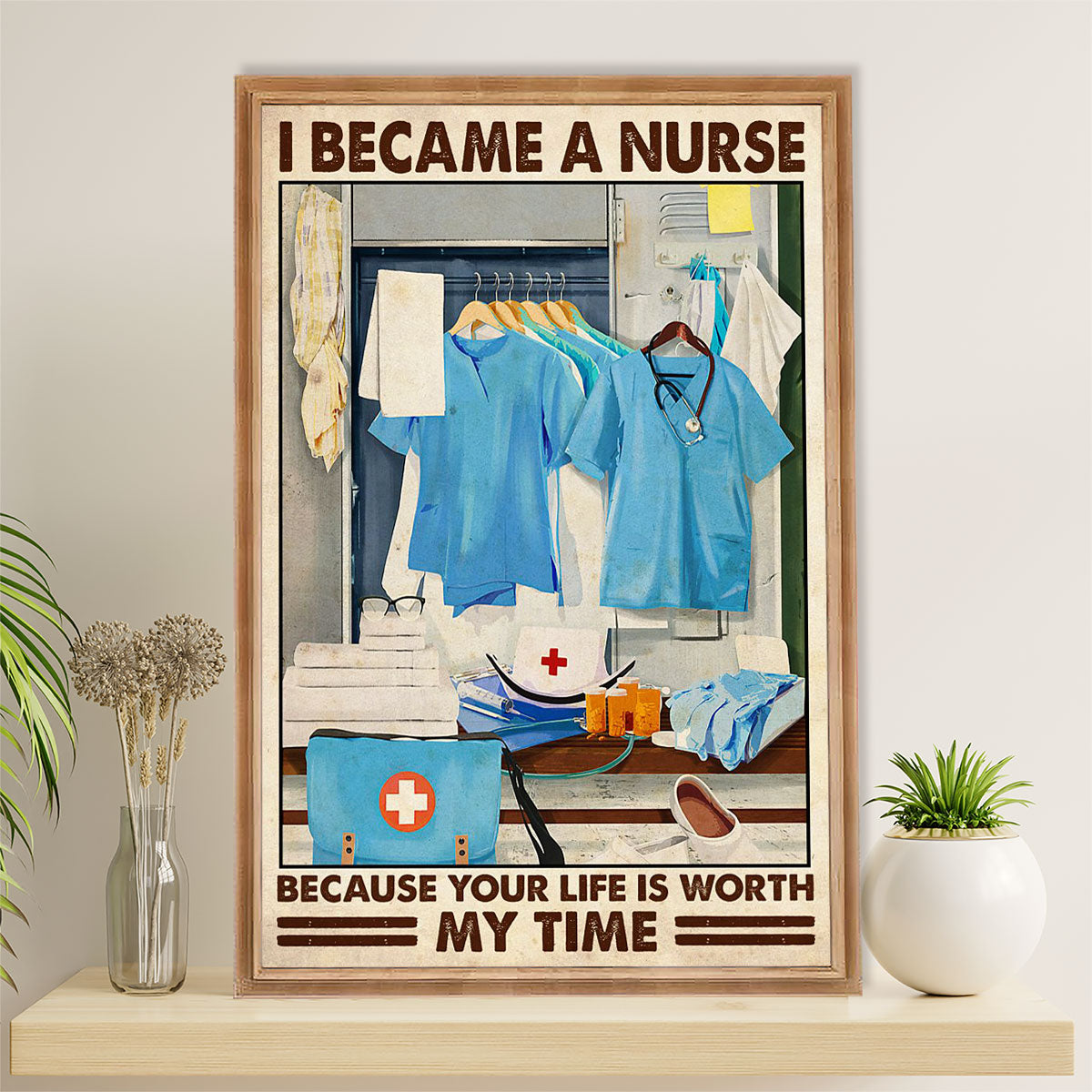 Nurse Canvas Wall Art Prints | I Became A Nurse | Gift for Woman Nurse, Female Nursing