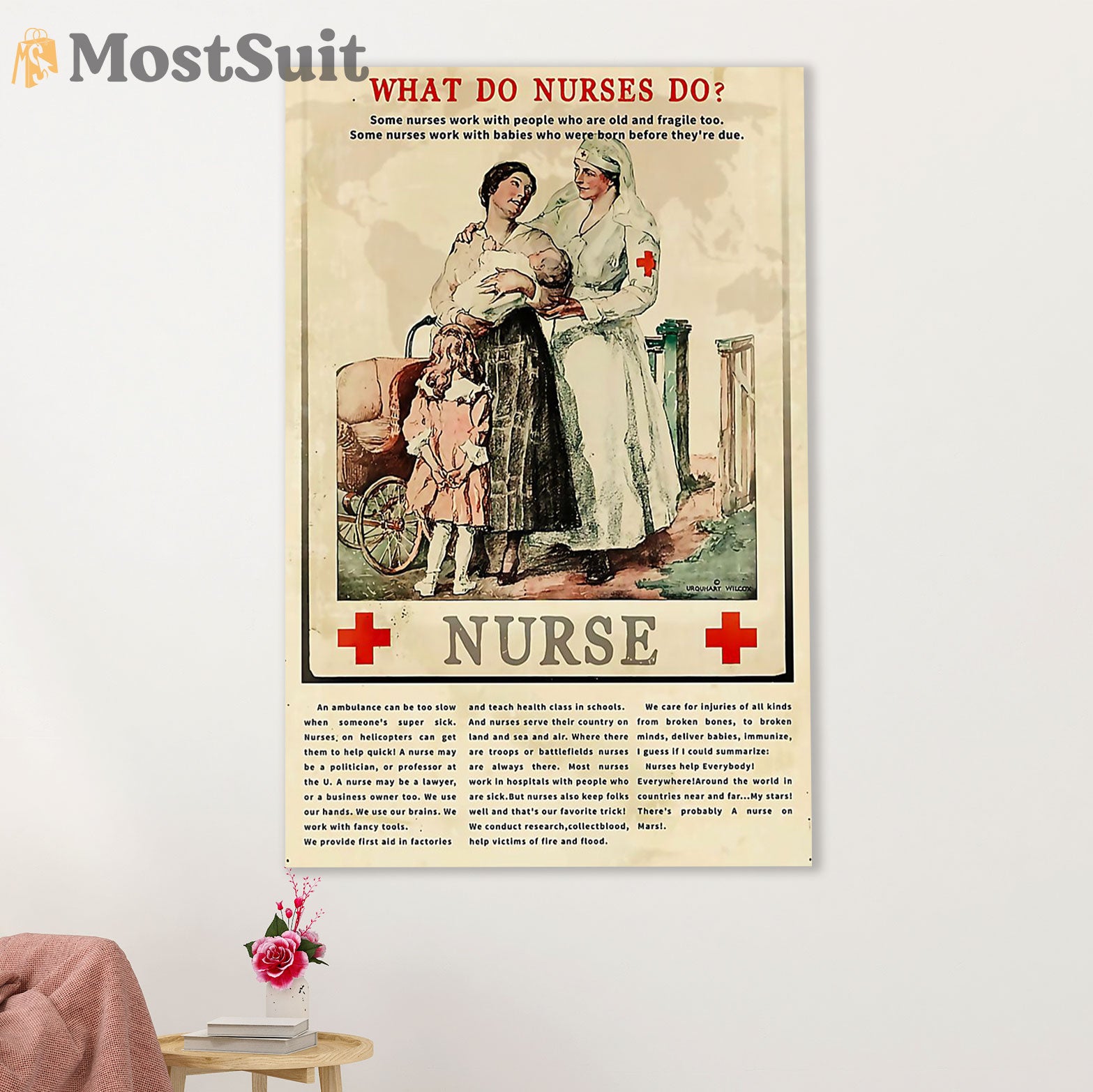 Nurse Canvas Wall Art Prints | What Do Nurses Do | Gift for Woman Nurse, Female Nursing