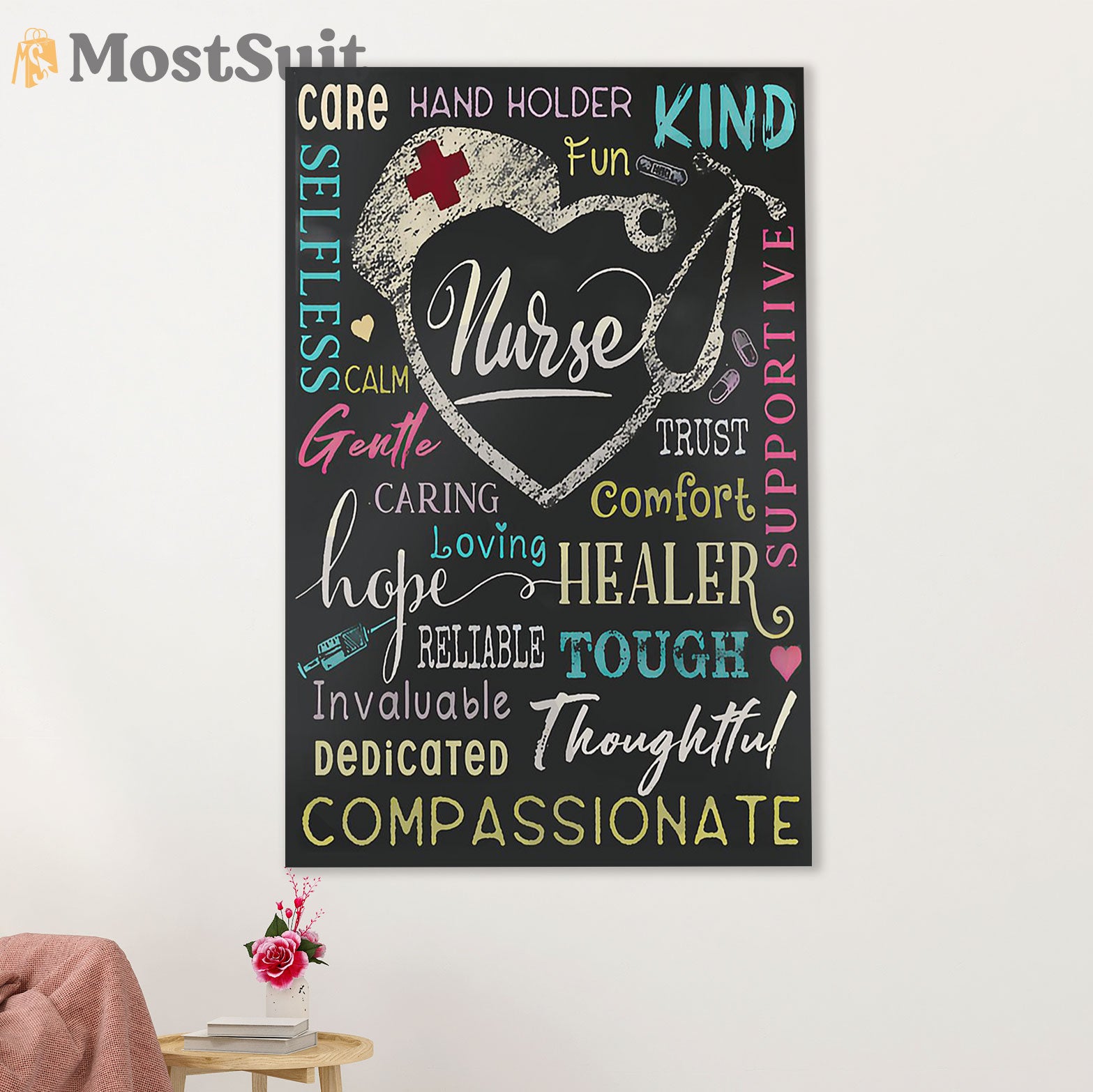 Nurse Canvas Wall Art Prints | Hand Holder | Gift for Woman Nurse, Female Nursing