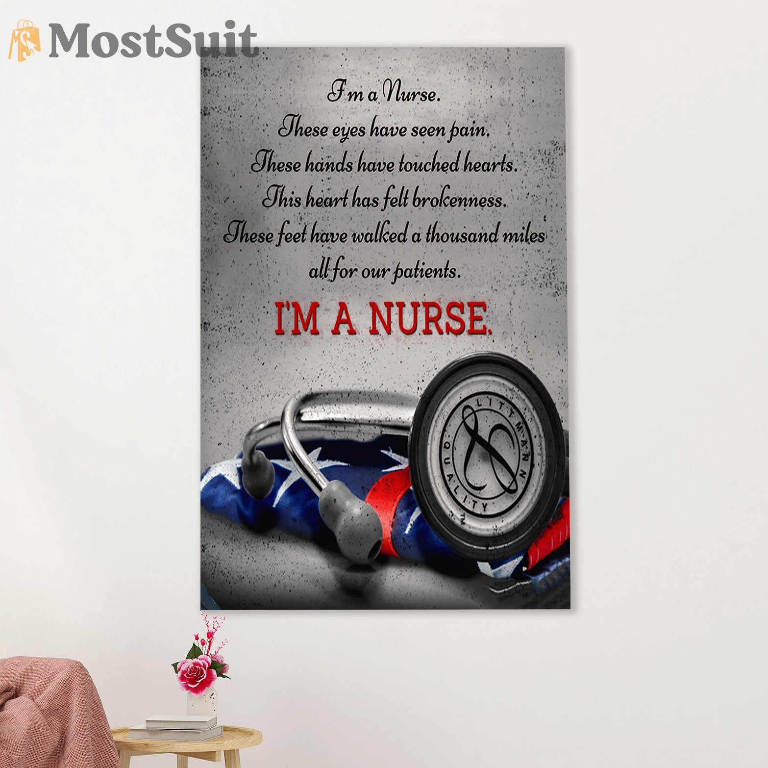 Nurse Canvas Wall Art Prints | I Am A Nurse | Gift for Woman Nurse, Female Nursing